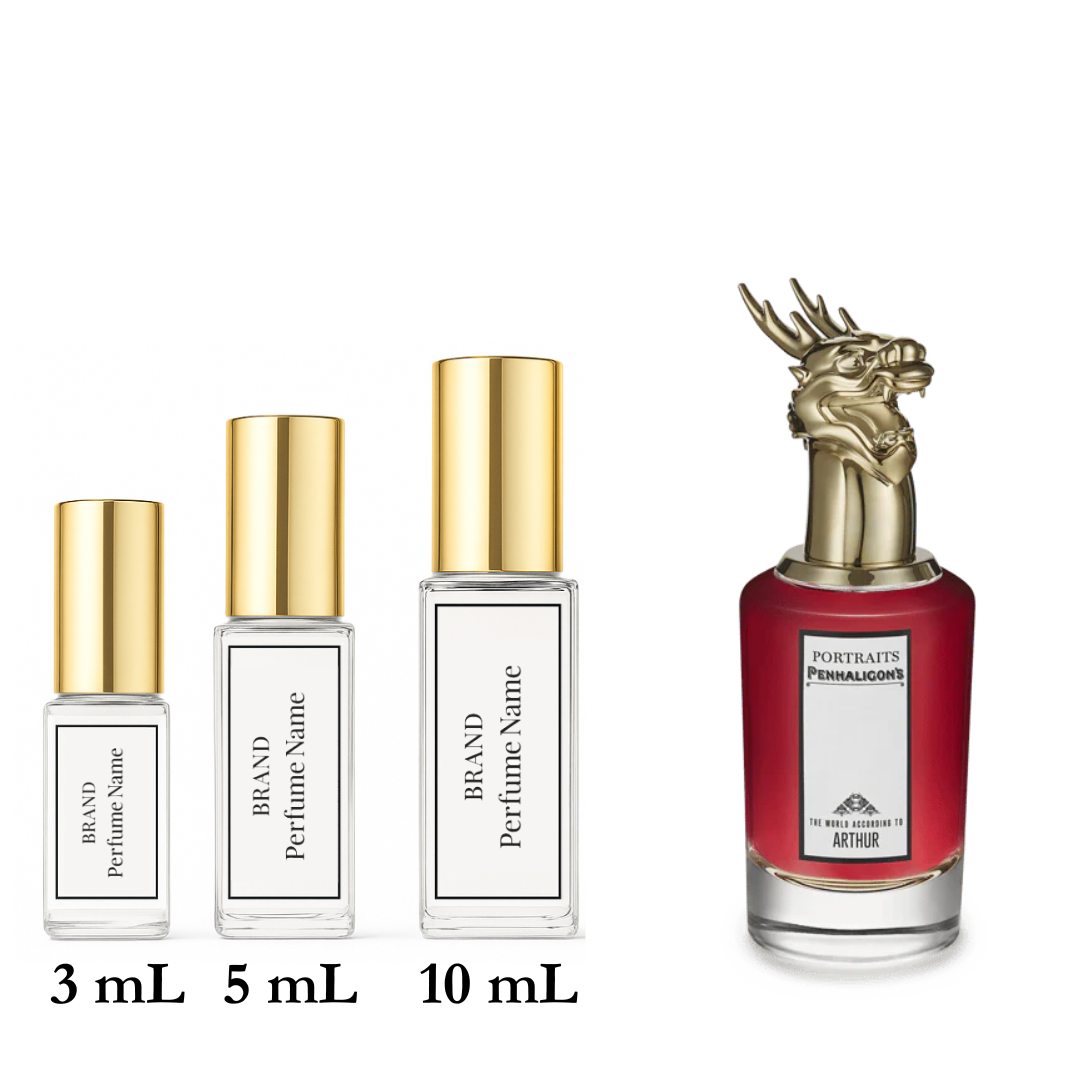 Set of perfume bottles with different capacities on a white background