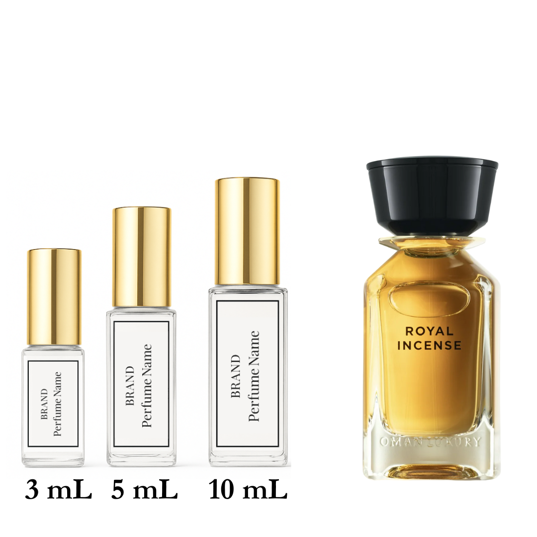 Set of perfume bottles with different capacities on a white background